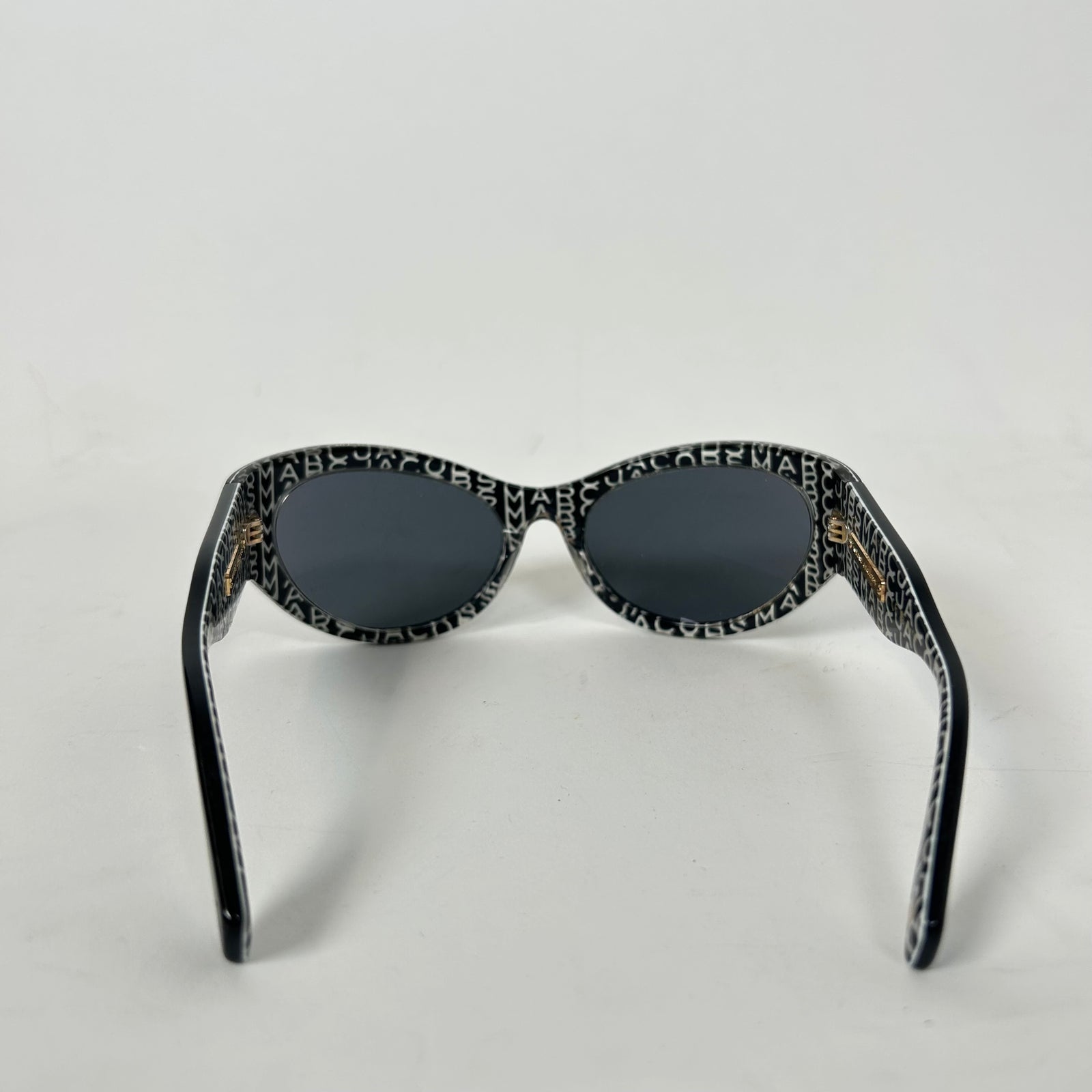 Marc Jacobs Black Gradient Acetate Oval Sunglasses