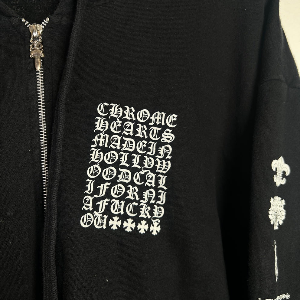 Chrome Hearts Multi Logo Zip-Up Hoodie