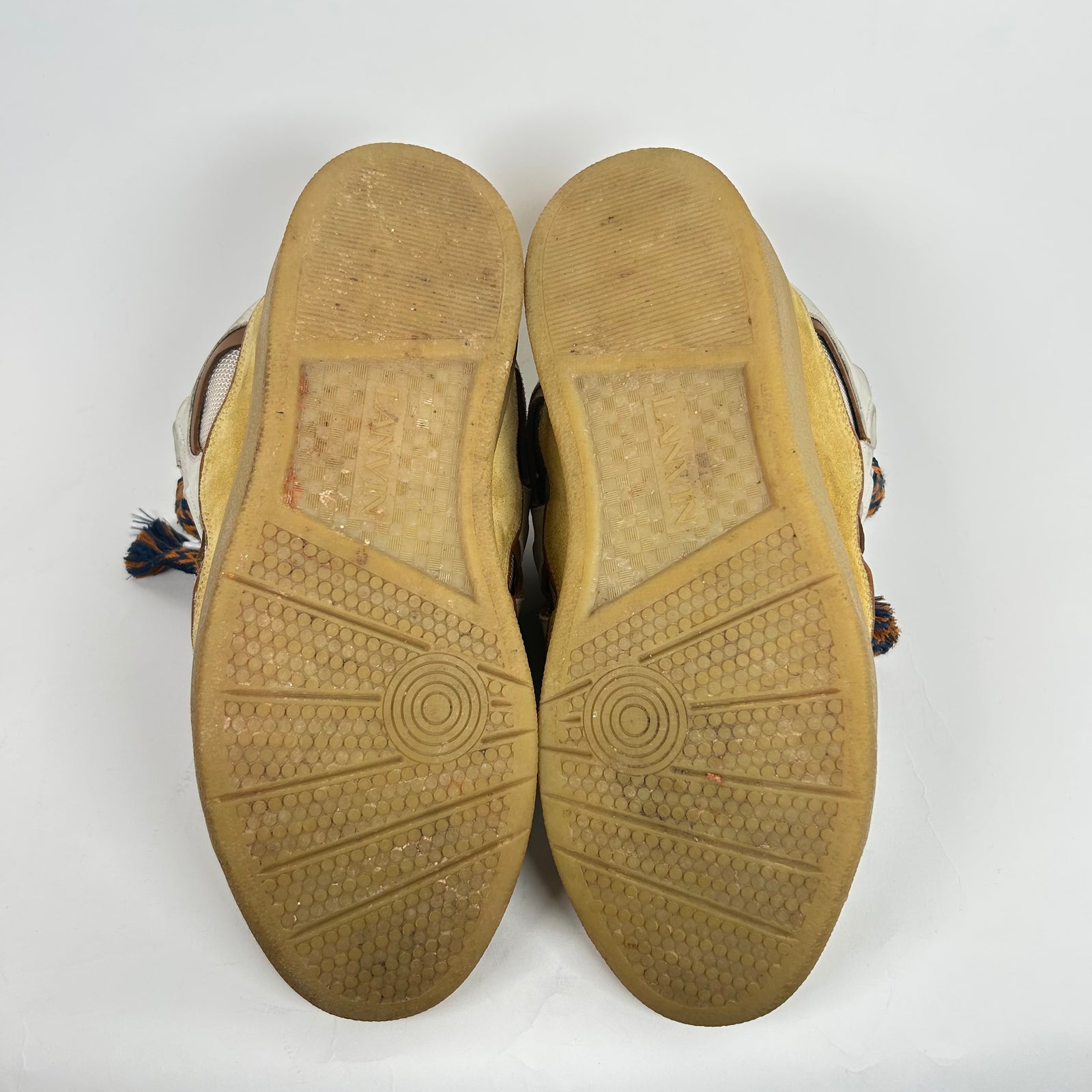 Lanvin Yellow/Brown Curb Sneaker Size 44