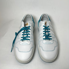 Lanvin White/Blue Clay Leather Low-Top Sneaker Size 45