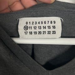 Maison Margiela Grey V-Neck Long-Sleeve Shirt Size M
