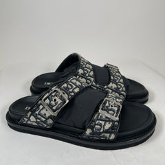 Dior Black/Beige Oblique Aqua Sandals Size 43