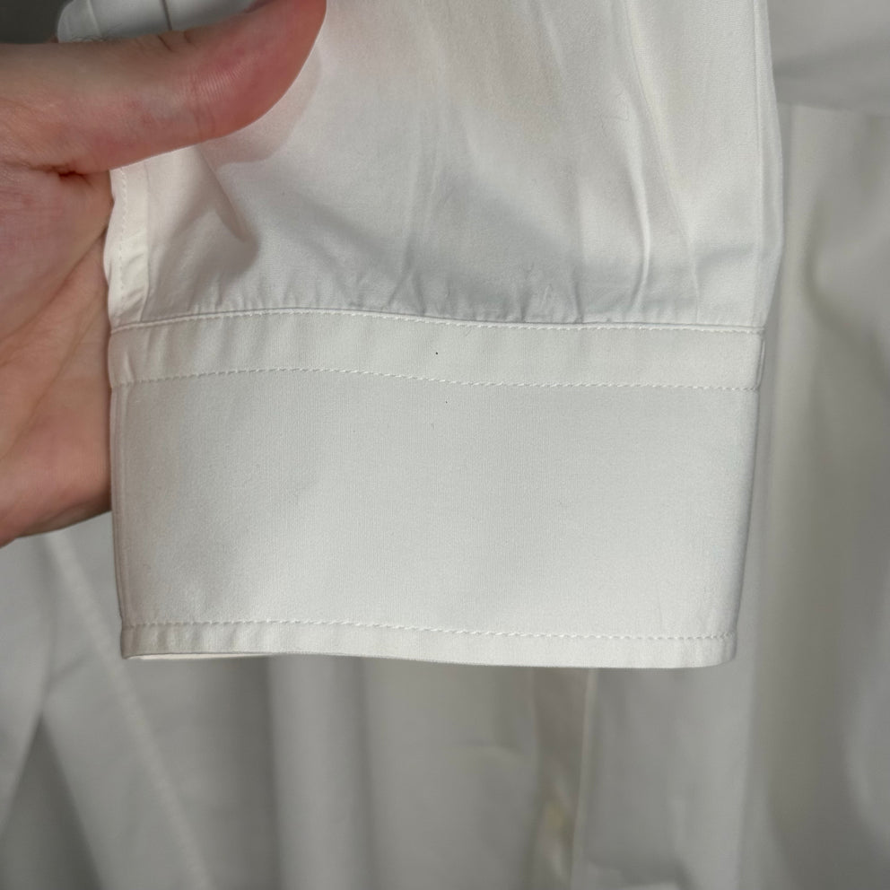 Balenciaga Spell Out Logo Button Up White Shirt Size XL