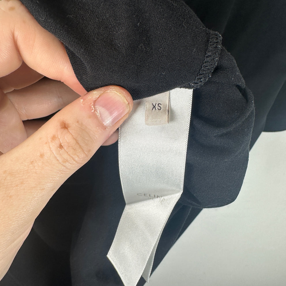 Celine Spell Out Logo Graphic Black T-Shirt Size XS