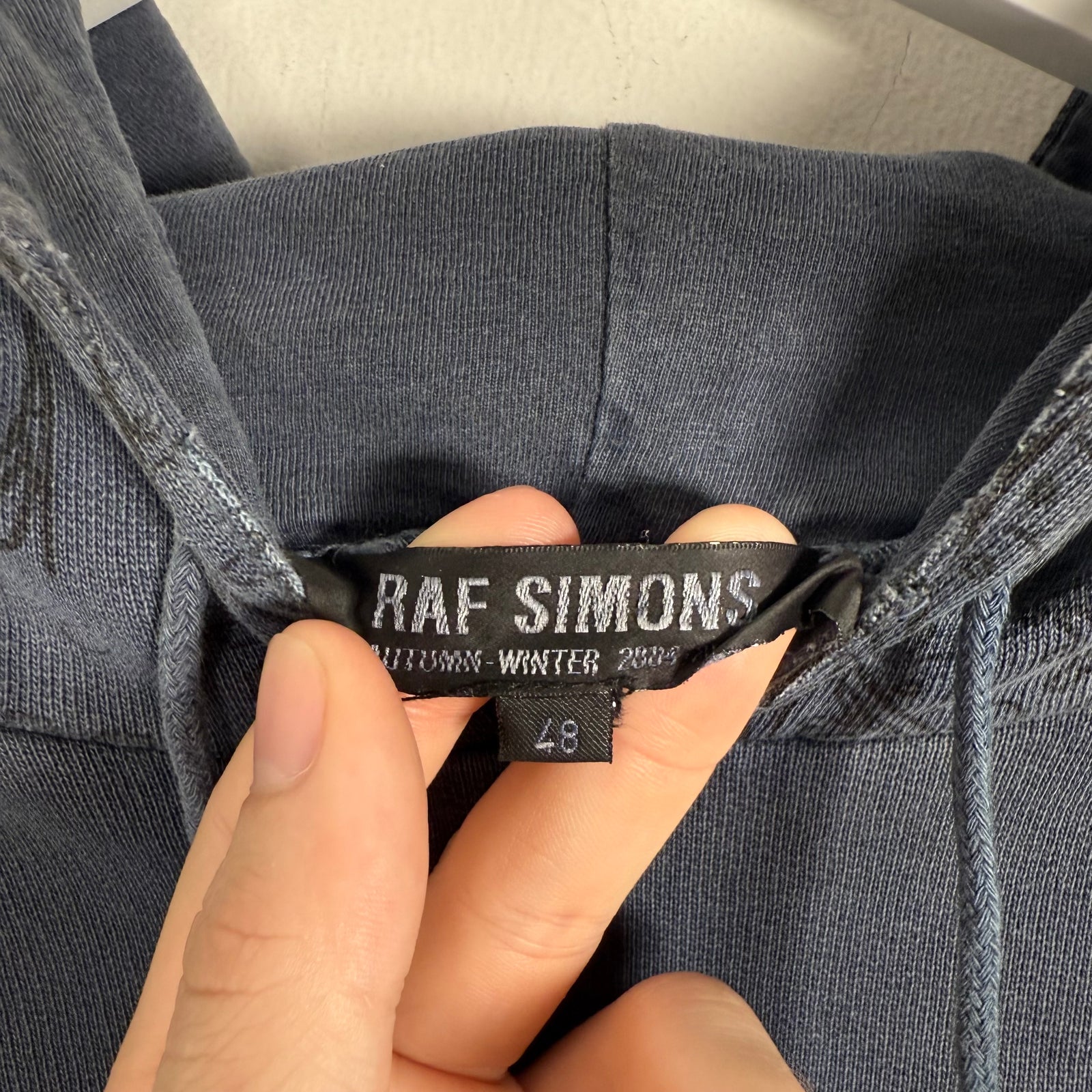 Raf Simons AW04 Blue 'Waves' Paisley Hoodie Size 48