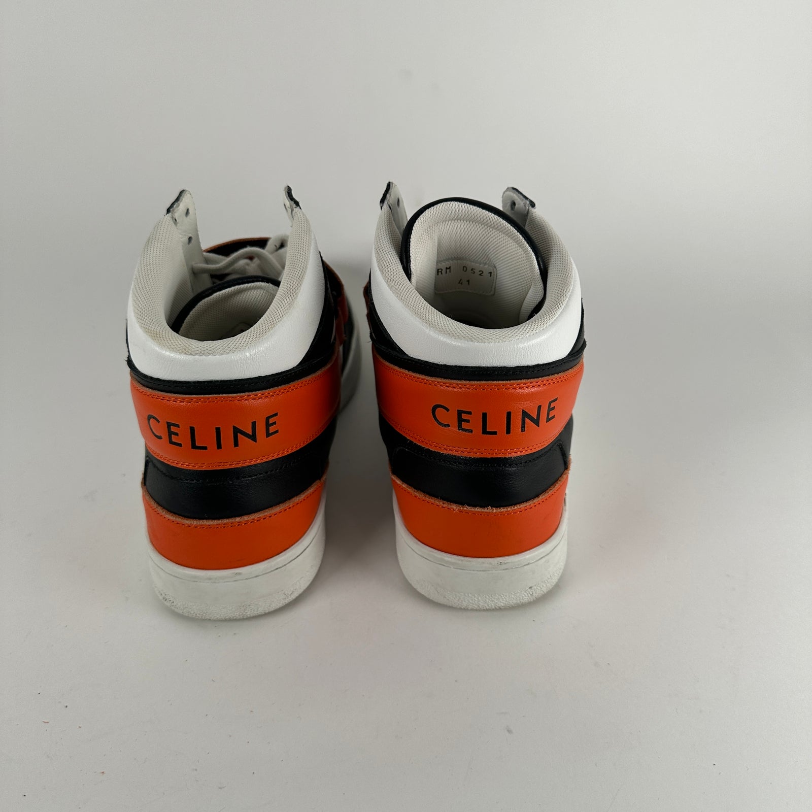 Celine CT-03 Orange High Trainers Size 8