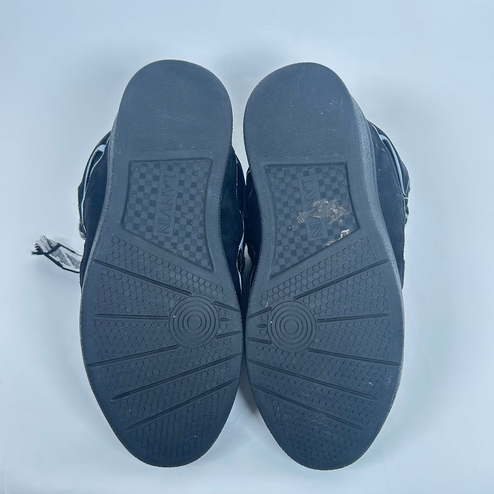 Lanvin Black Reflective Curb Sneaker Size 44