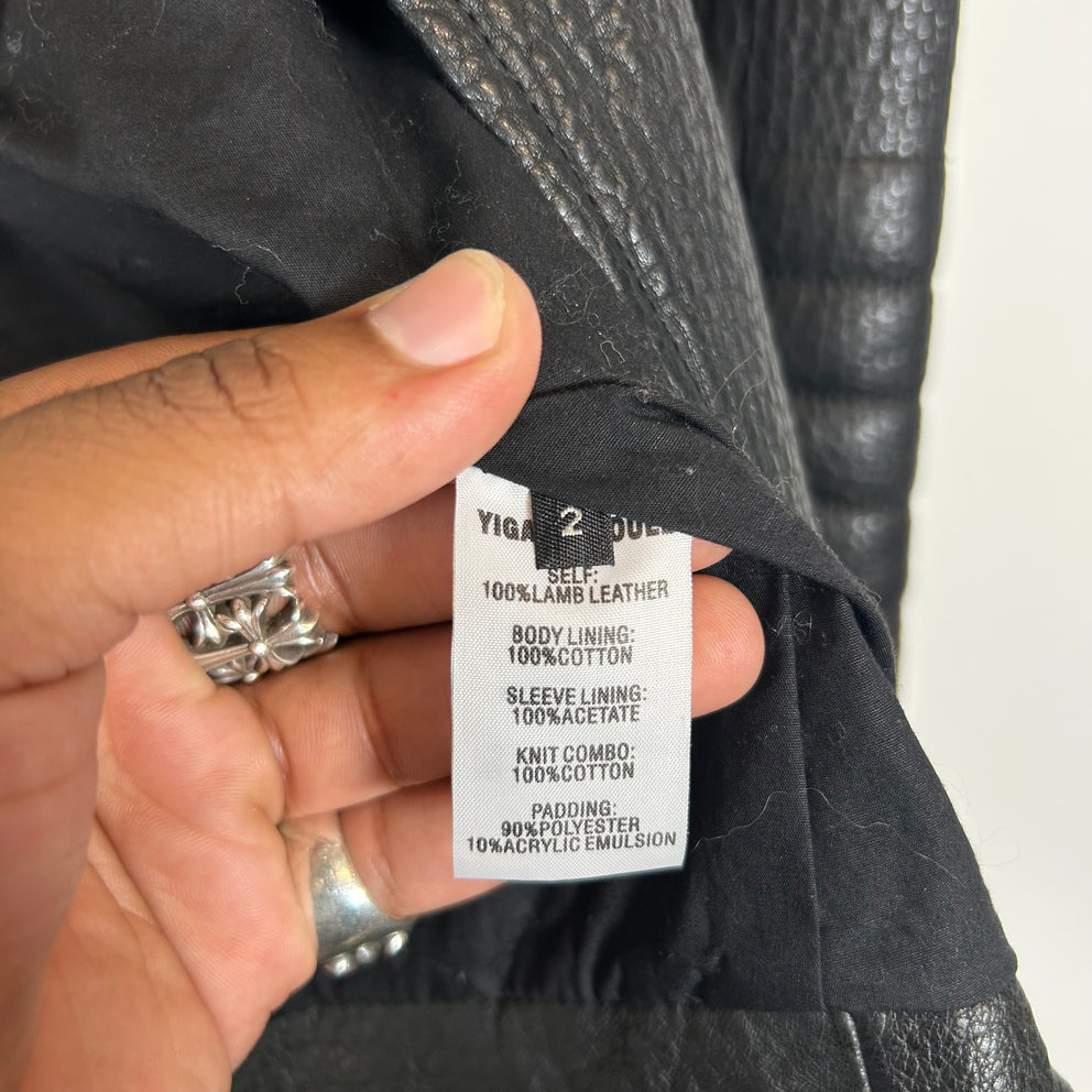 Yigal Azrouel Black Lamb Leather Biker Jacket Size 2