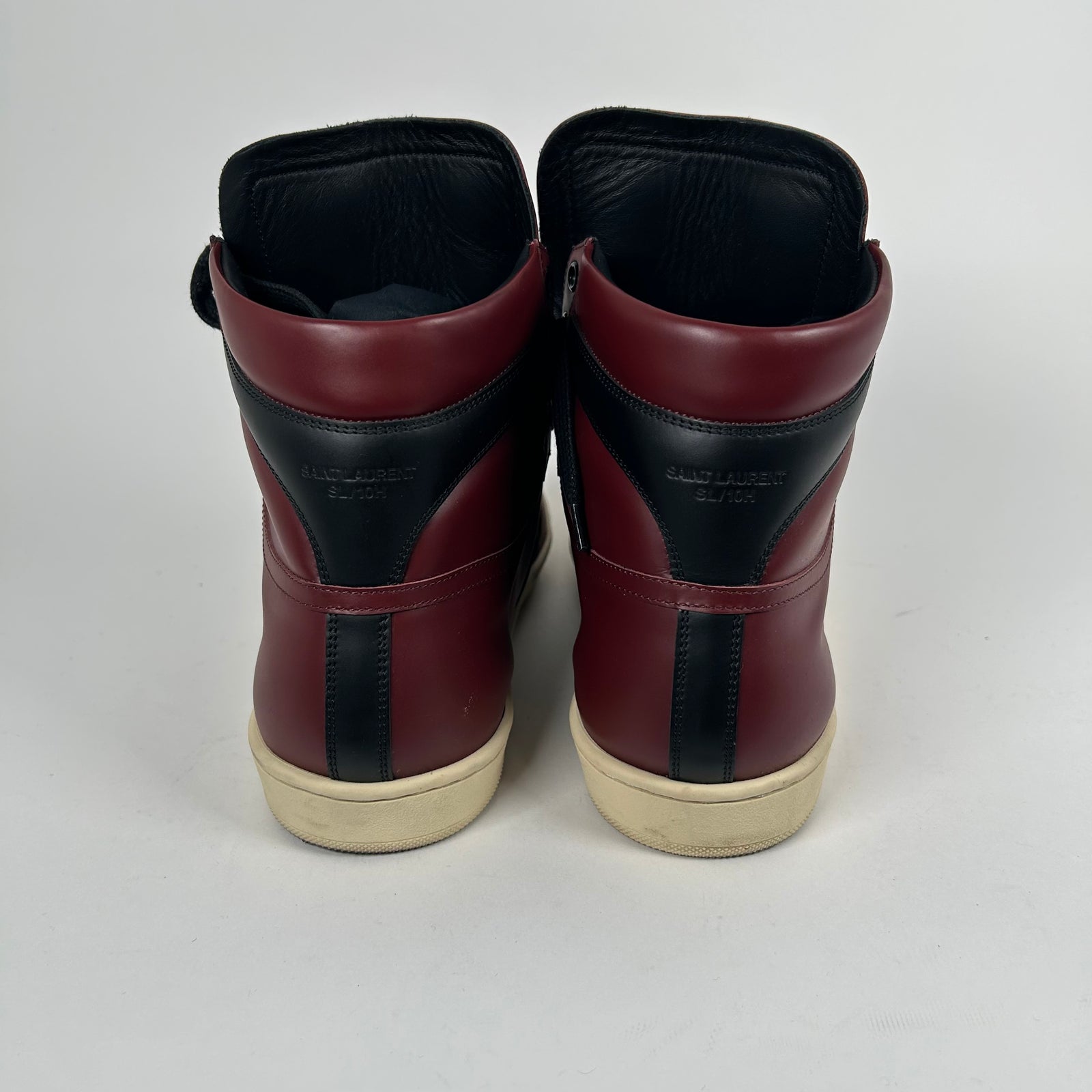 Saint Laurent SL/10H Court Burgandy High Tops Size 41