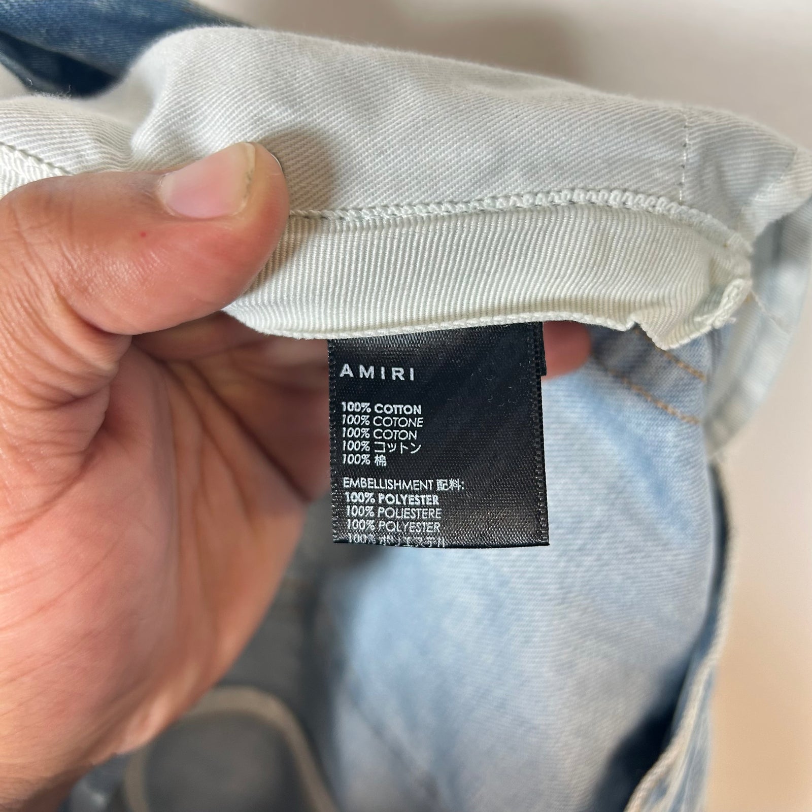 Amiri Lightwash Travel Patch Jeans Size 30