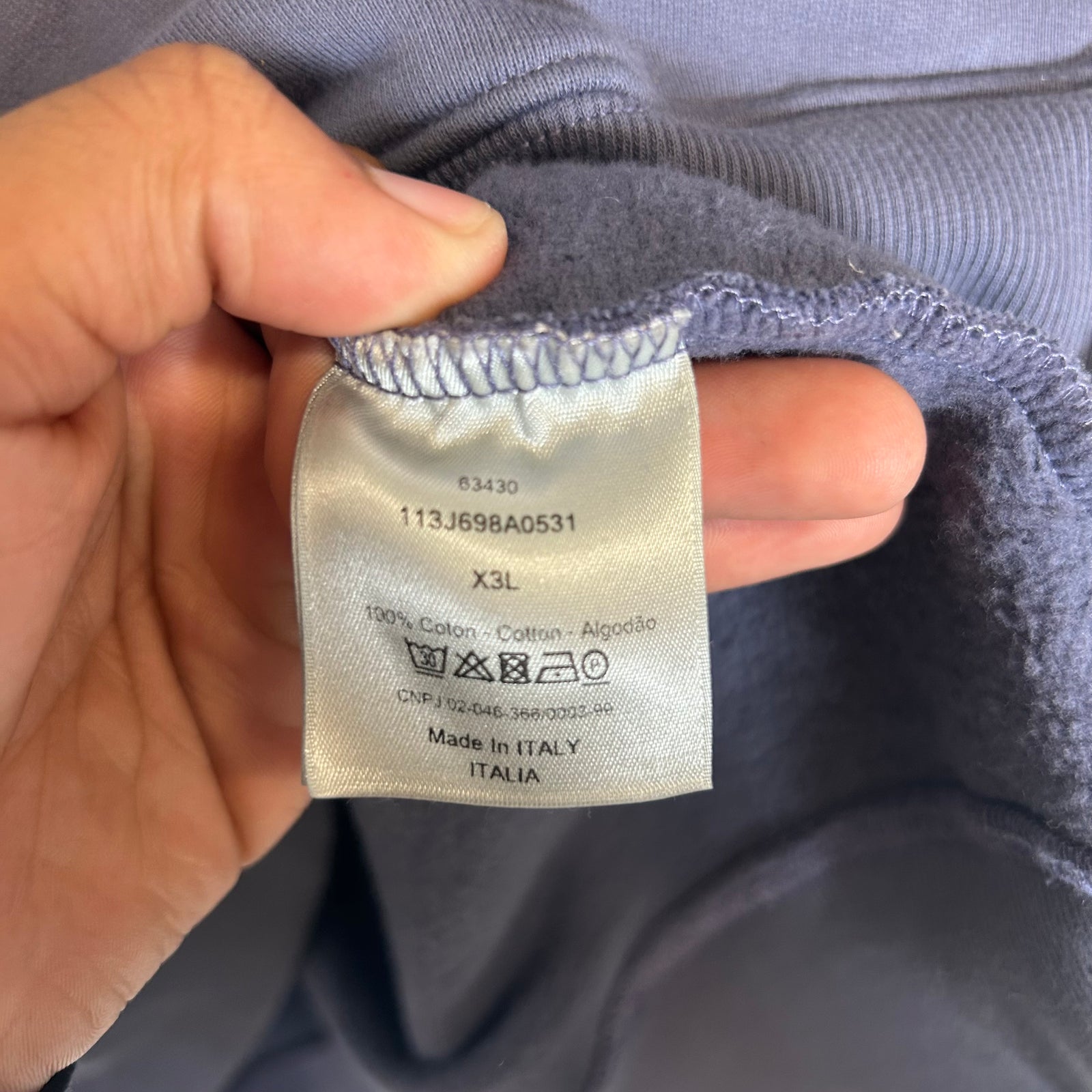 Dior Navy Icon CD Logo Hoodie Size XL
