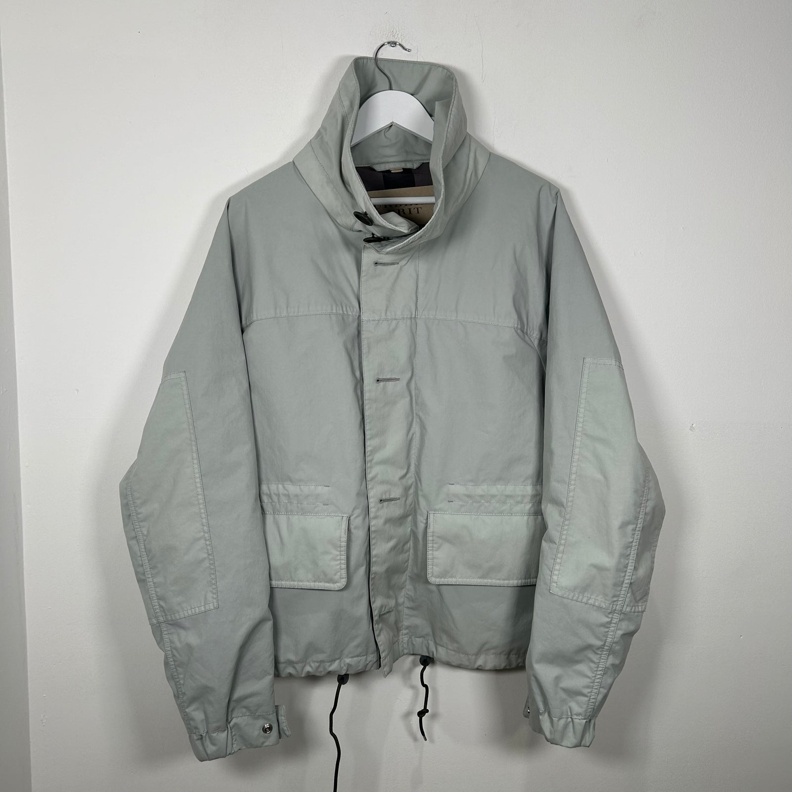 Burberry Brit Teal Rain Button-Up Jacket Size Medium