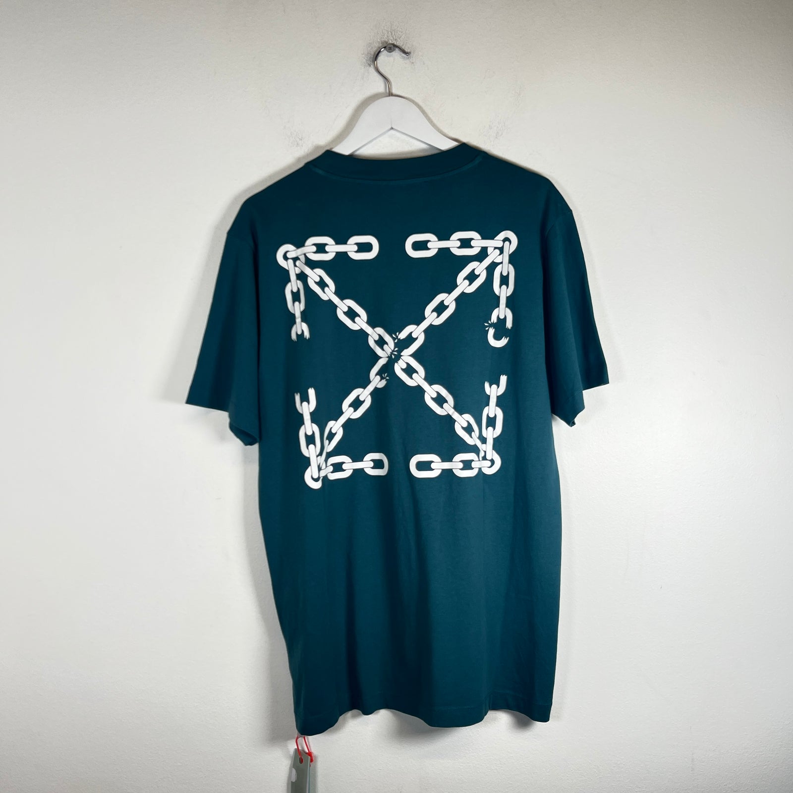 Off-White Teal Chain Arrows T-Shirt Size XL