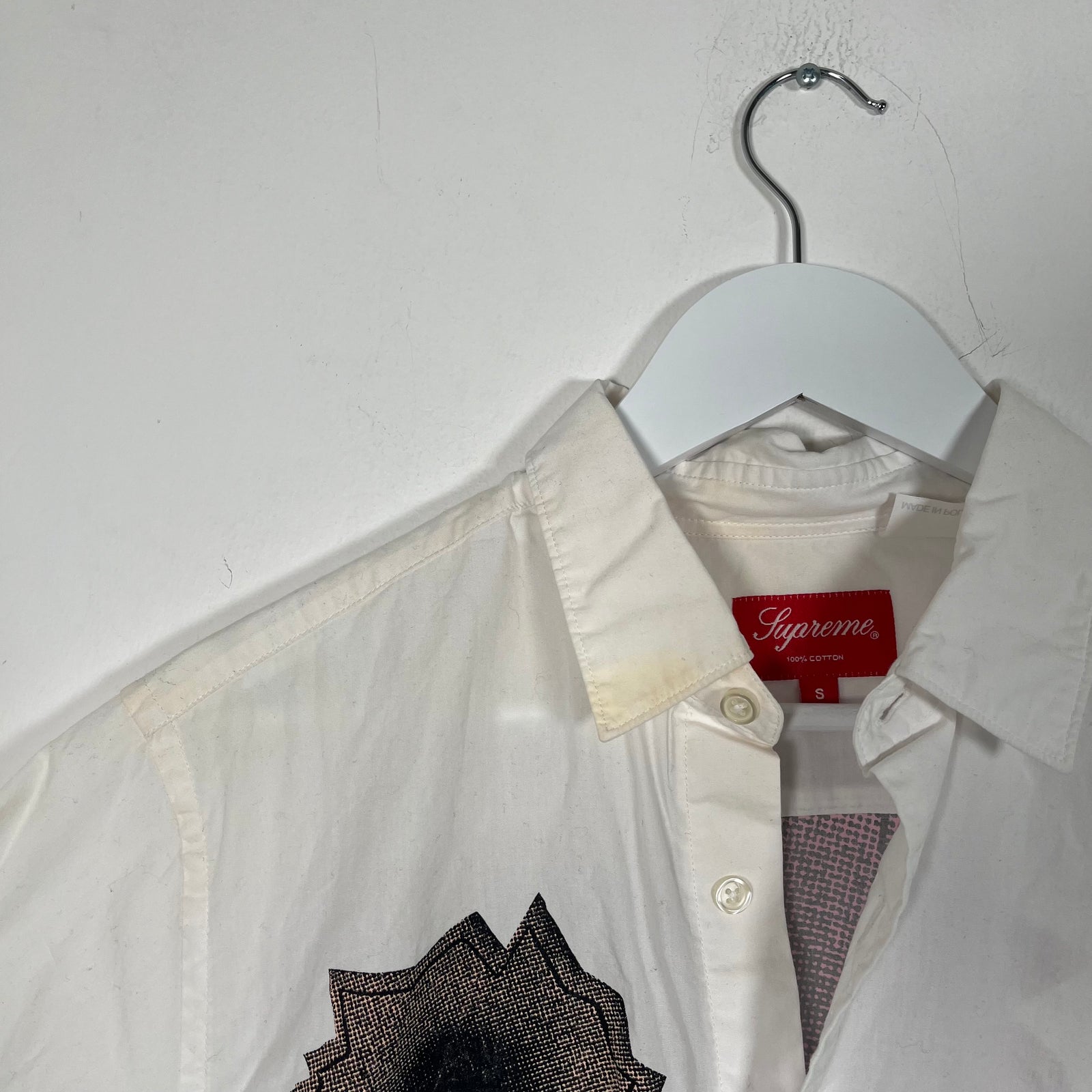 Supreme x Nate Lowman White Button-Up Shirt Size S
