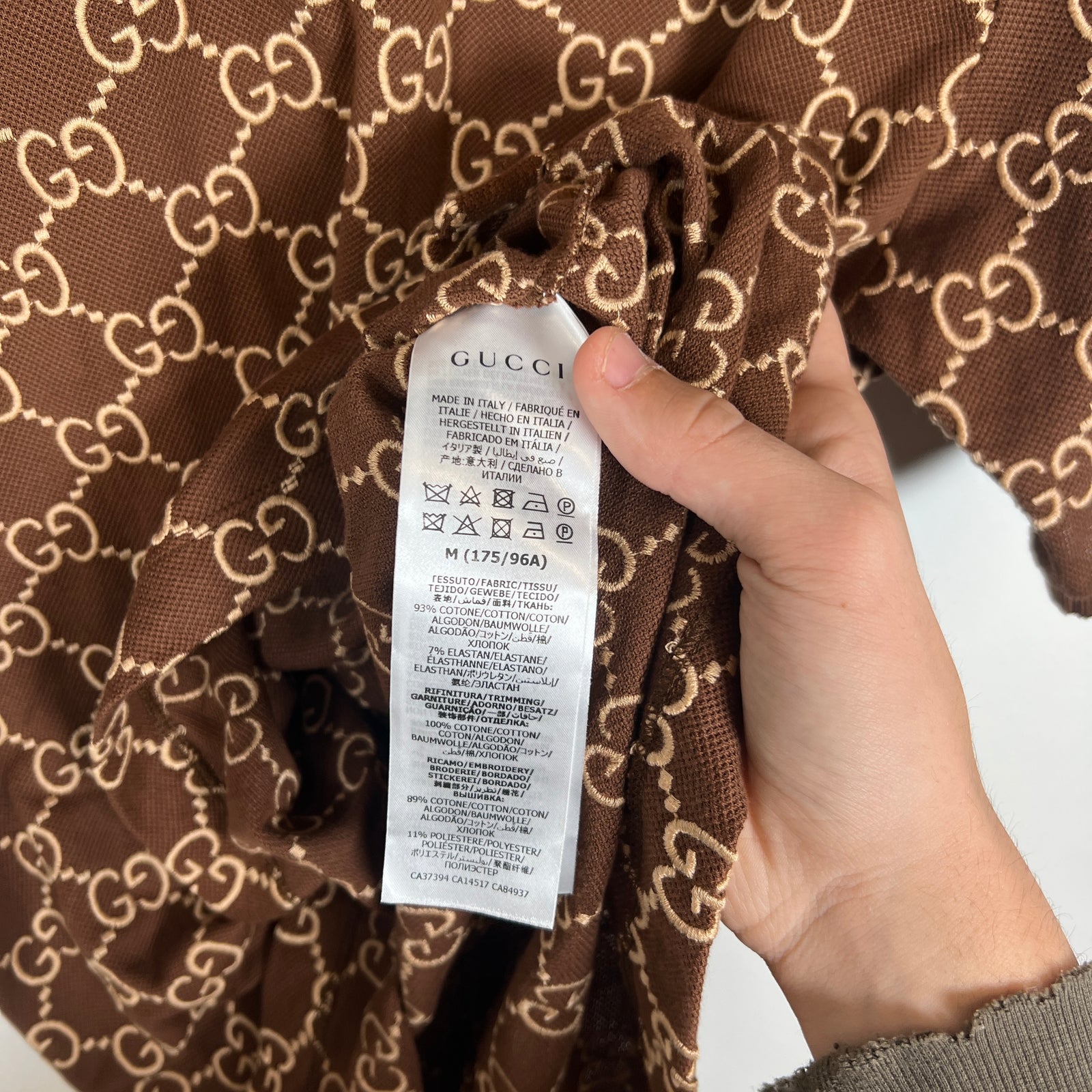 Gucci Brown Monogram Polo Shirt Size M