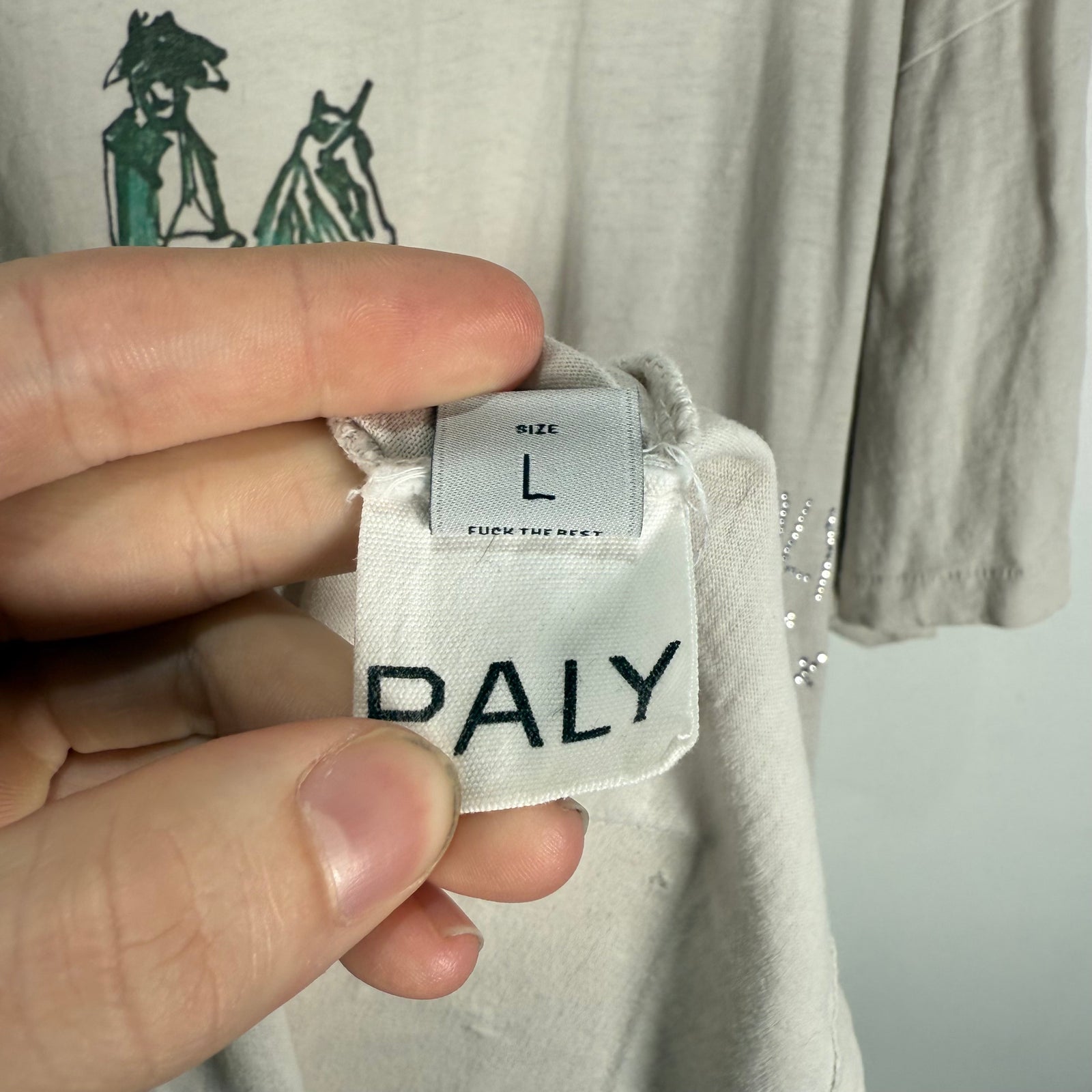 Paly x Eri Wakiyama 'Bad Luck' Distressed Graphic T-Shirt Size L