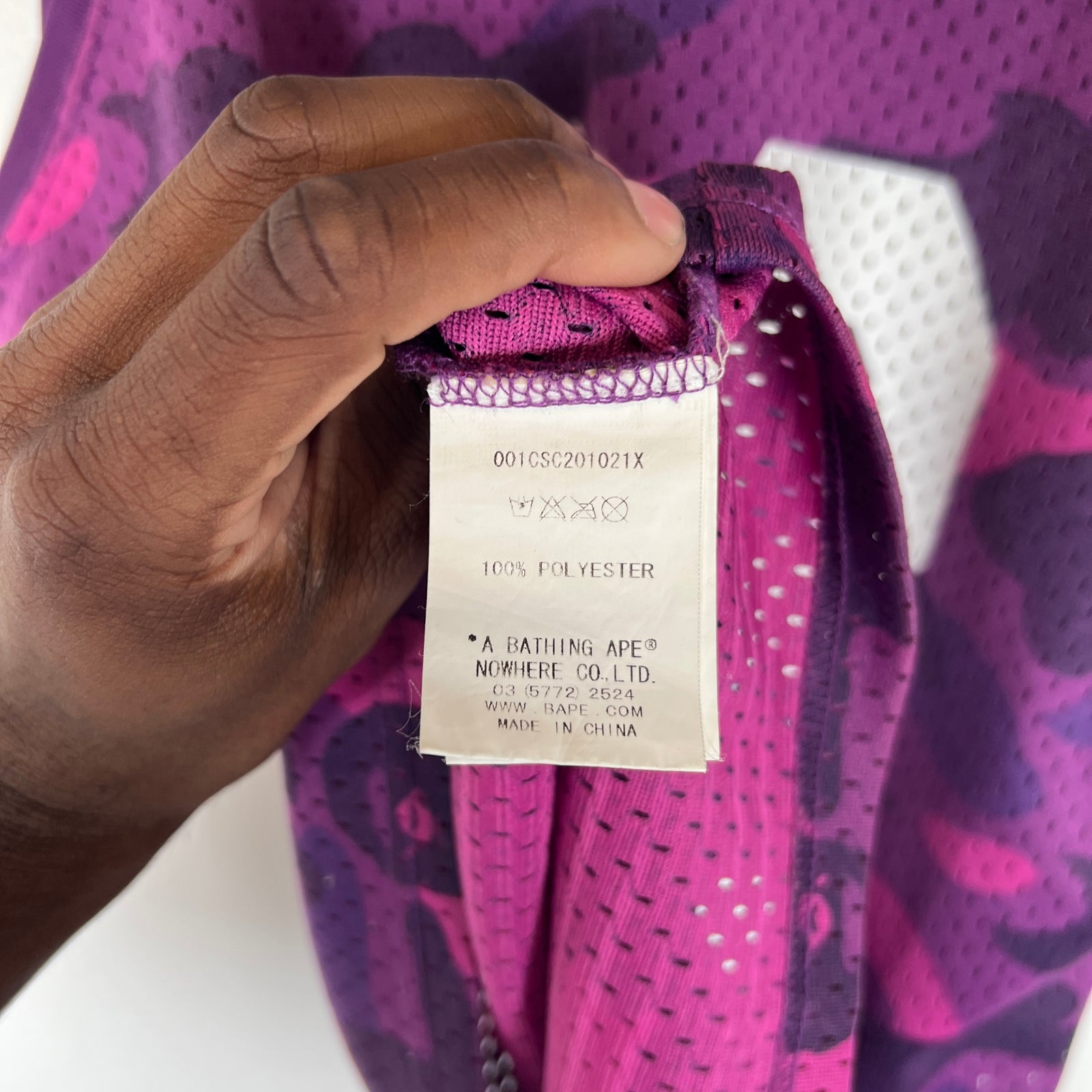 Bape Purple Camo Mesh Tank Top Size L