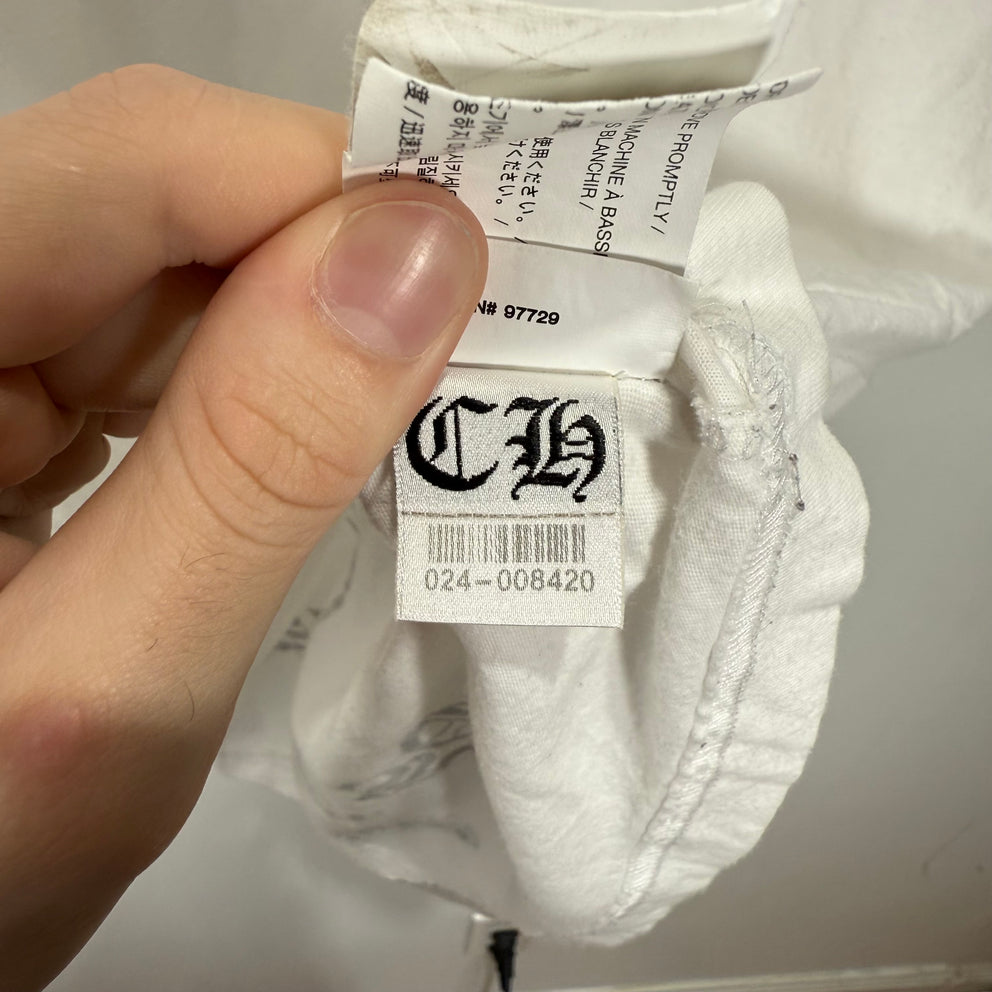 Chrome Hearts White LA Scroll T-Shirt Size M