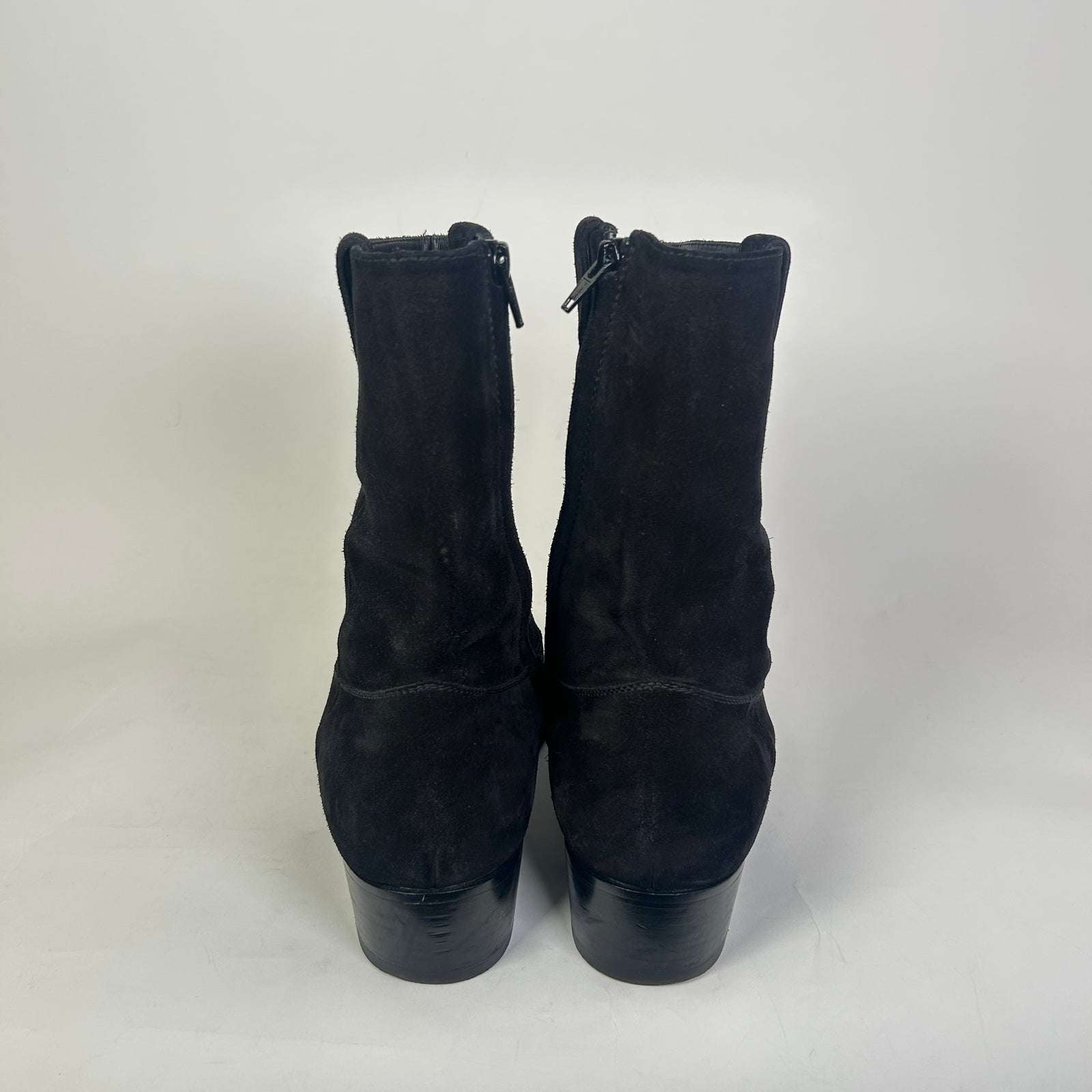 Saint Laurent FW14 Black Suede Cowboy Wyatt Boots Size 45