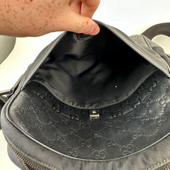 Gucci Black Leather Embossed Cross Body