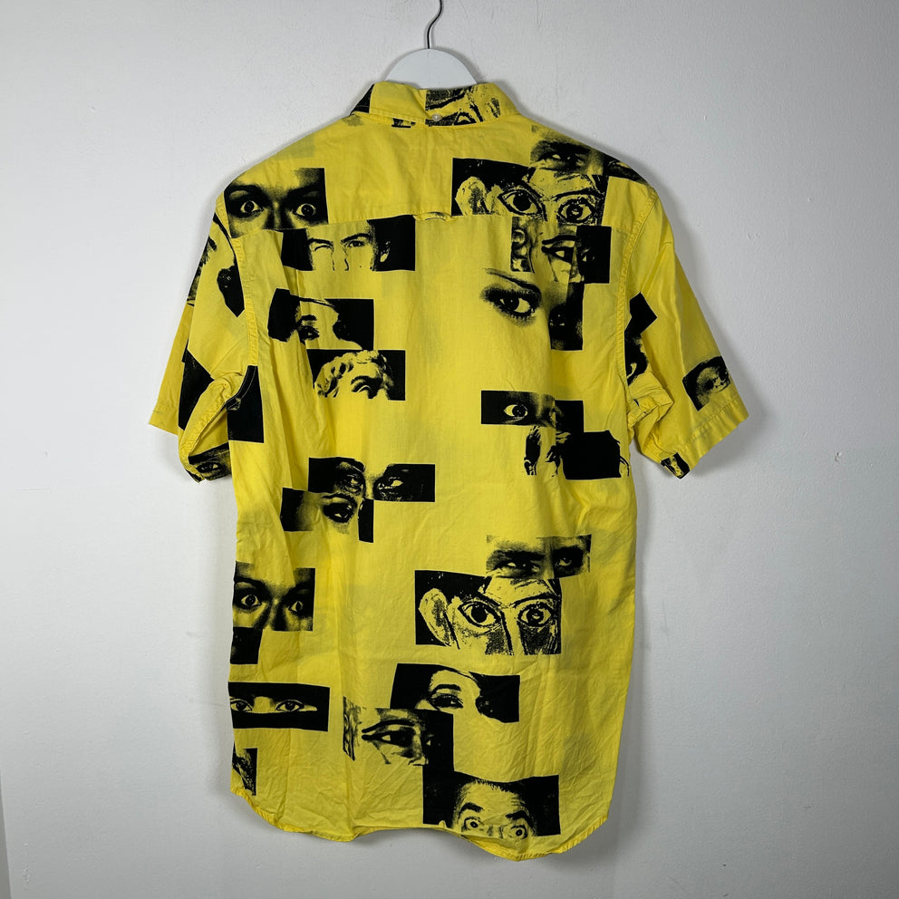 Supreme Eyes Yellow Camp Button Up Shirt Size L