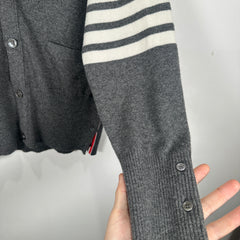 Thom Browne Grey Button-Up Cardigan Size 3