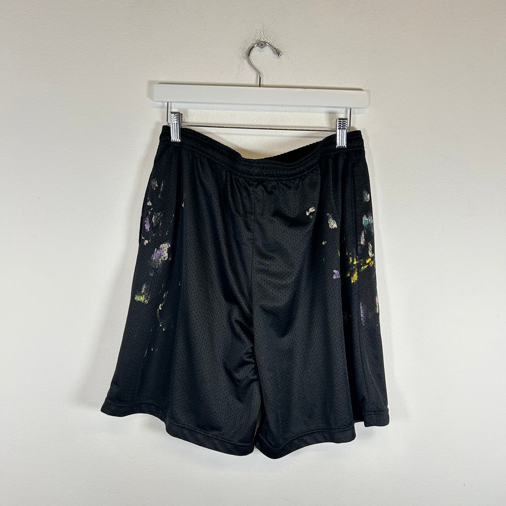 Gallery Dept Black Paint Splatter Mesh Shorts Size L