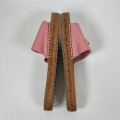 Dolce & Gabbana Pink DG Medallion Napa Espadrilles Size 38