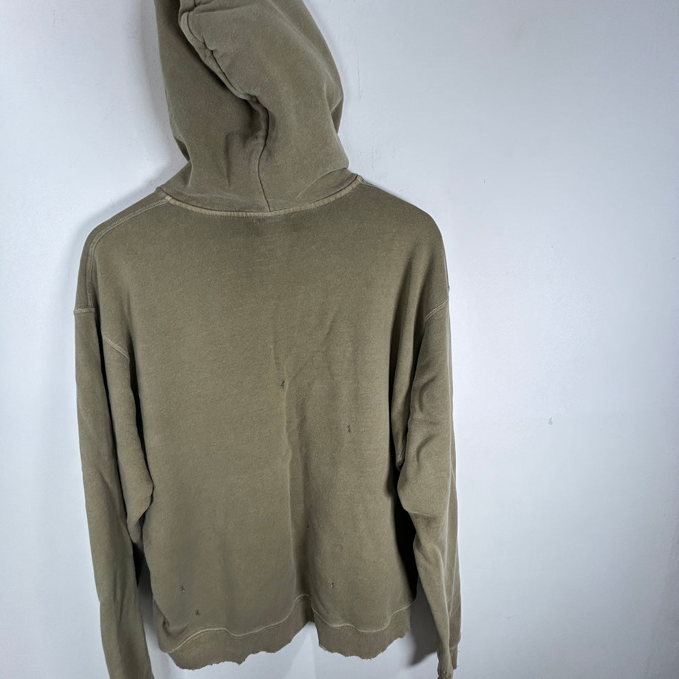 John Elliot Distressed Olive Hoodie Size 3