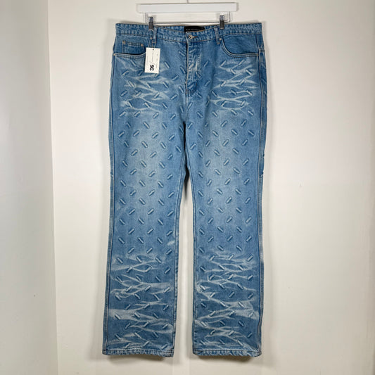 Who Decides War Blue 'Thread Plate' Denim Jeans Size 40