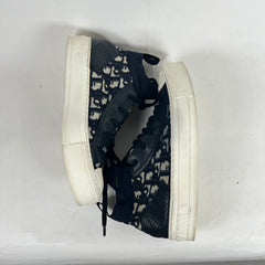 Dior Black Oblique Walk'N'Dior High Top Sneakers Size 36.5