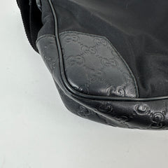 Gucci Black Leather Embossed Cross Body