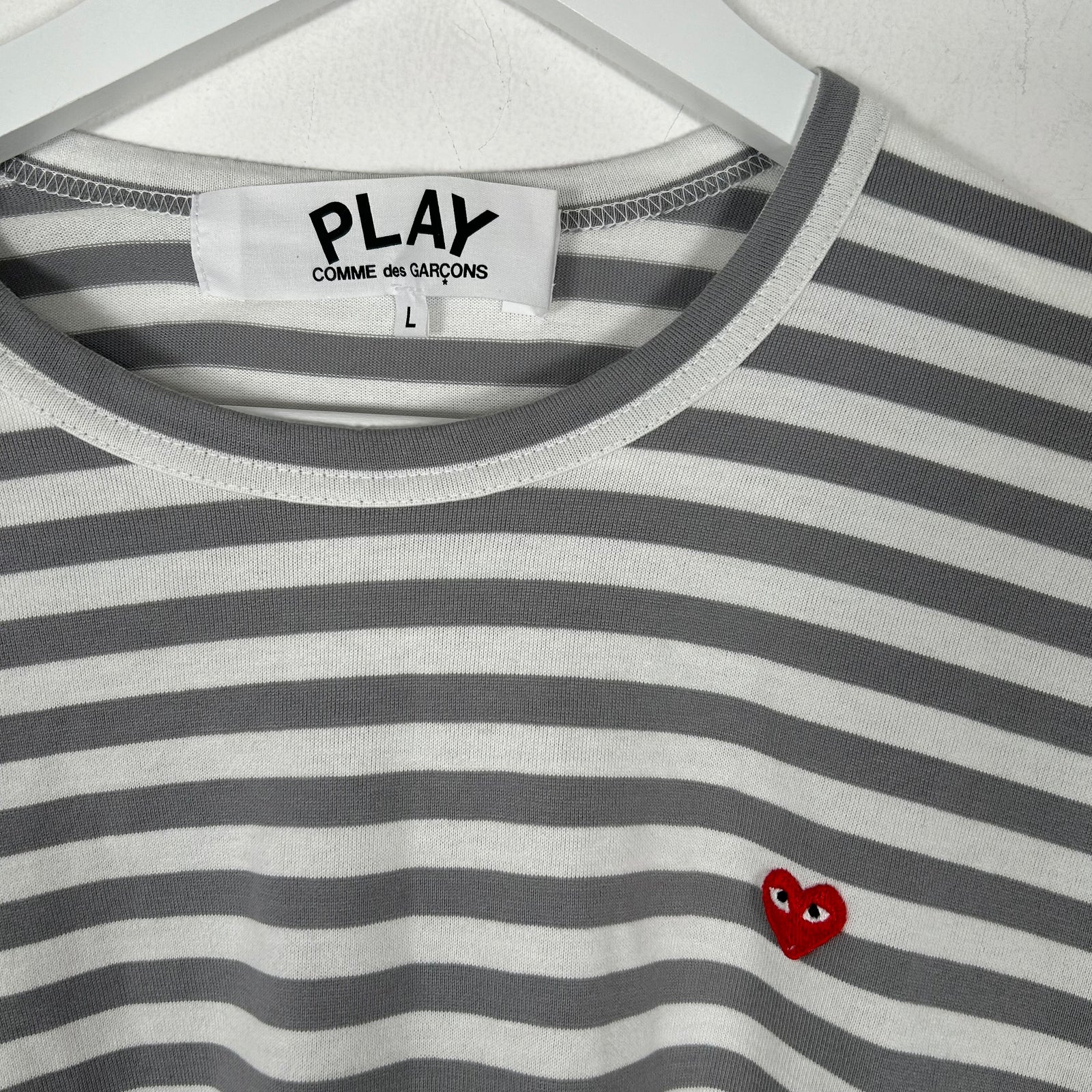 Commes Des Garcon Play Striped Logo Longsleeve Size L