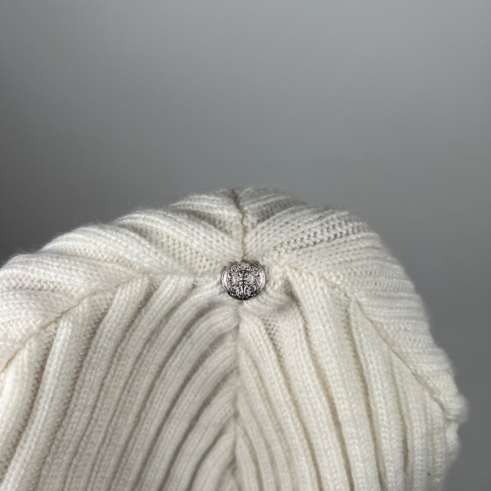 Chrome Hearts White Plus Cross Cashmere Beanie