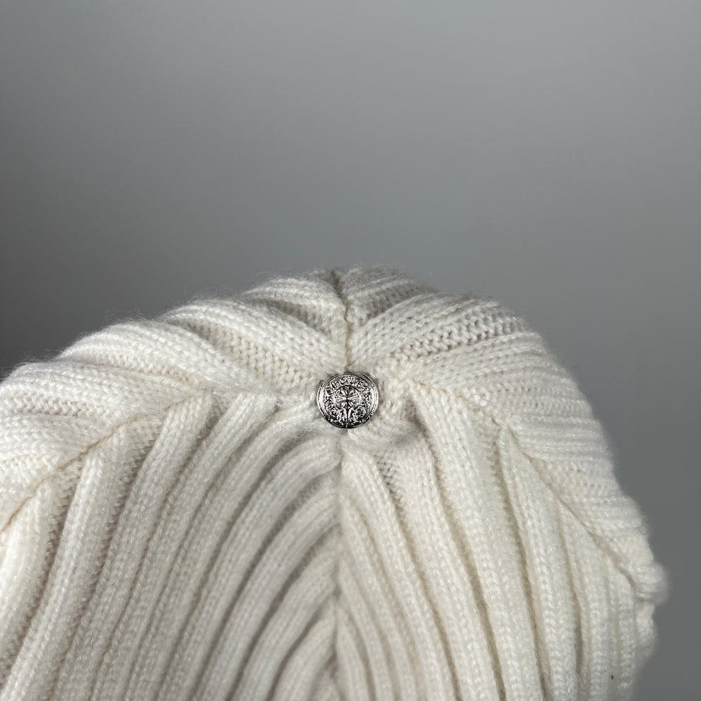Chrome Hearts White Plus Cross Cashmere Beanie