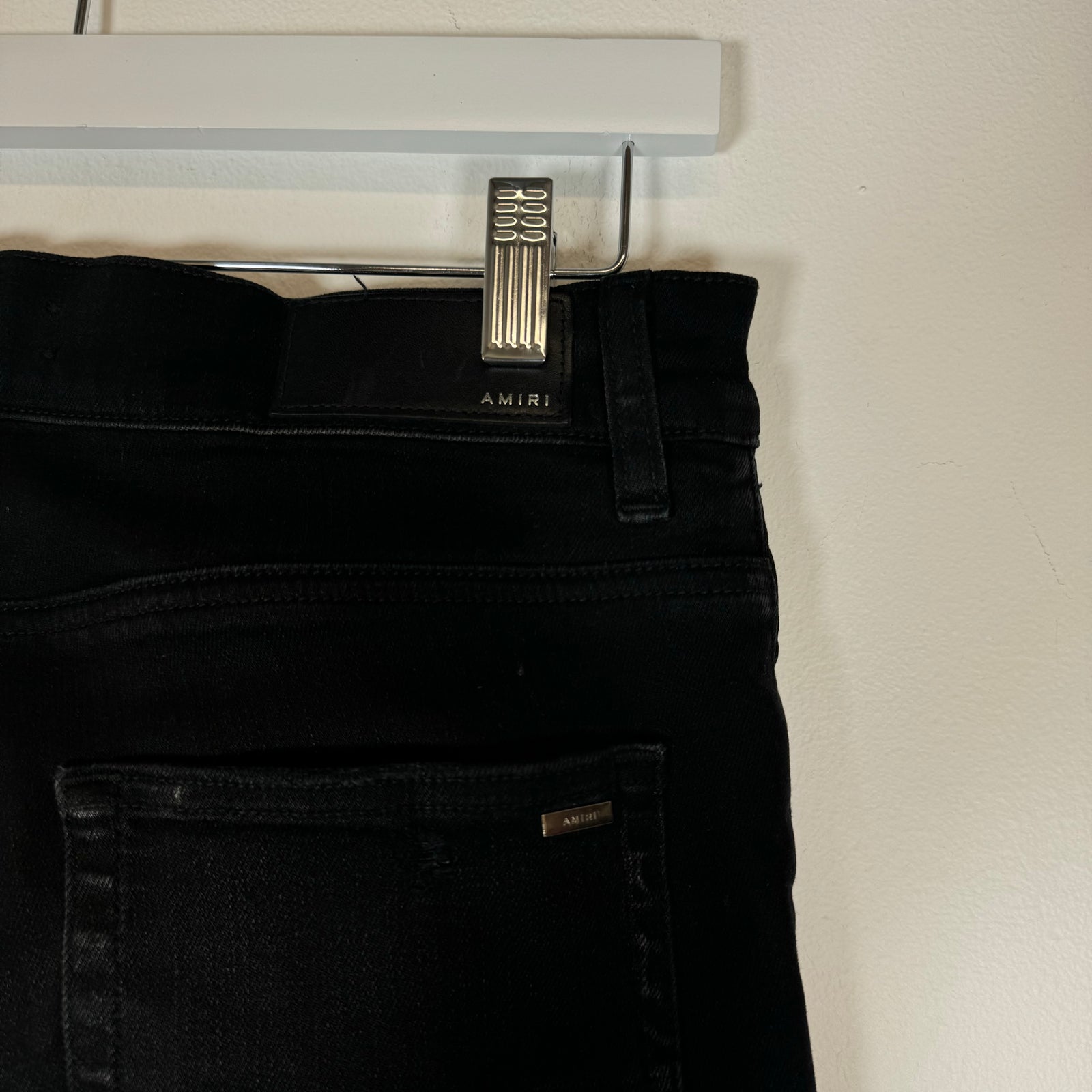 Amiri Black Applique Logo Denim Jeans Size 30