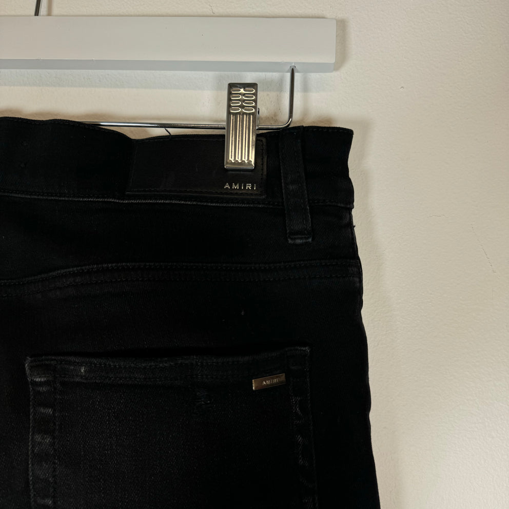 Amiri Black Applique Logo Denim Jeans Size 30