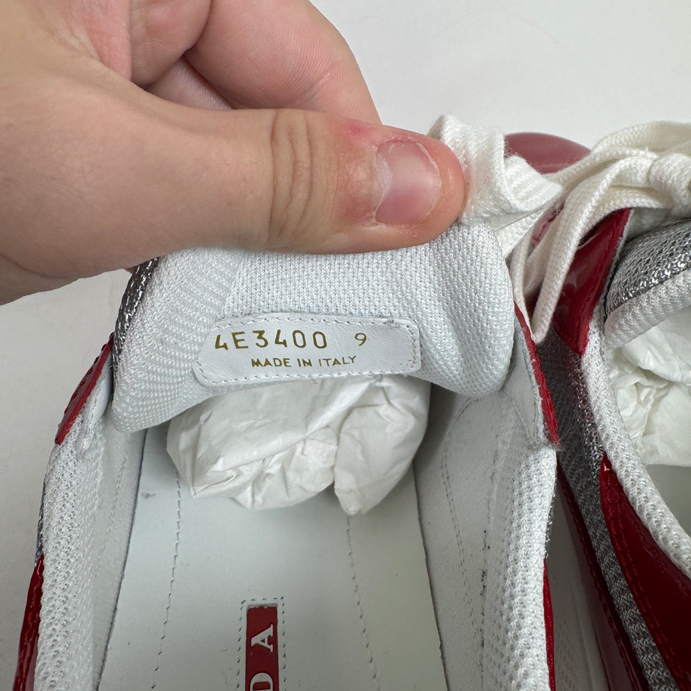 Prada Red/White Patent Leather Cups Size 9
