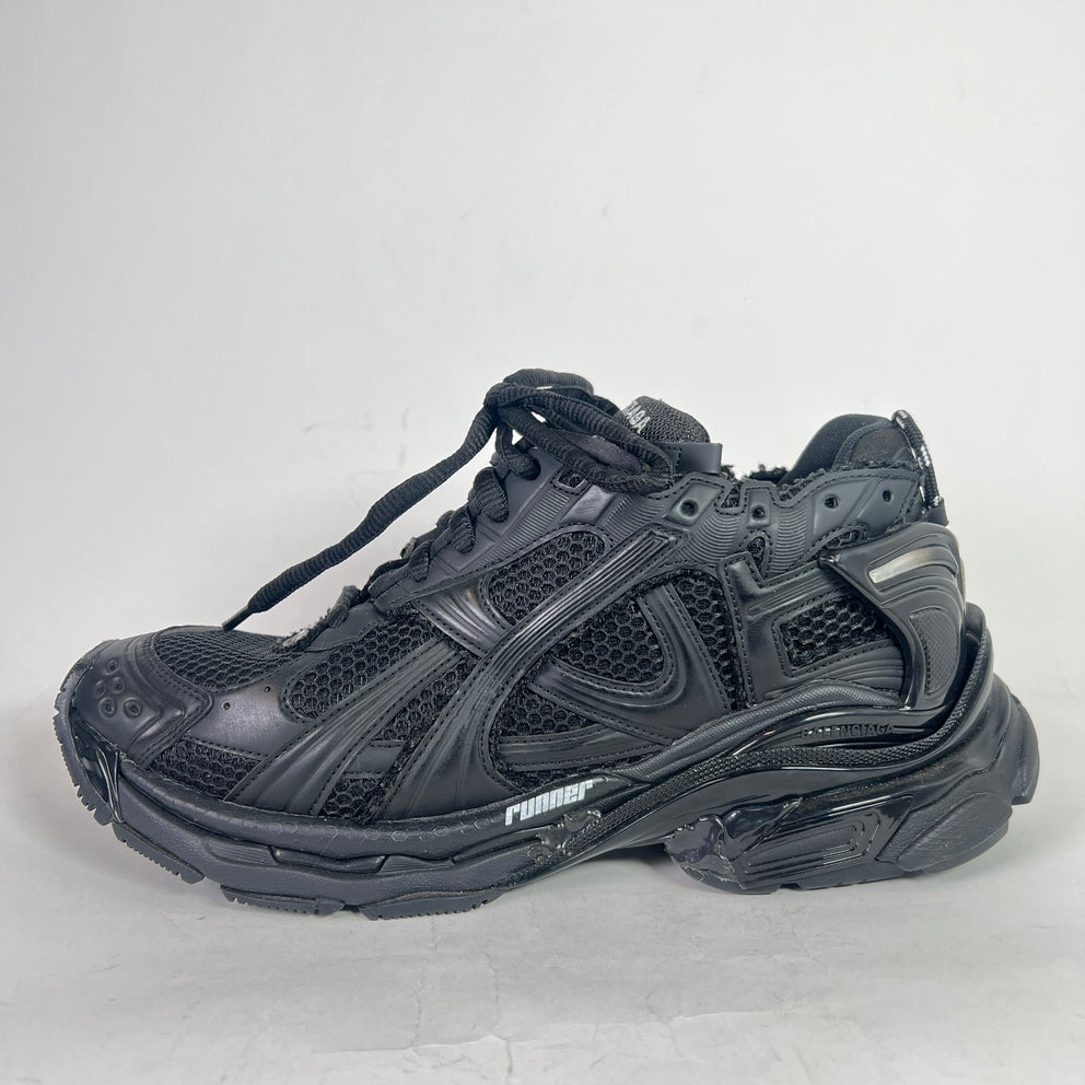 Balenciaga Matte Black Mesh Runners