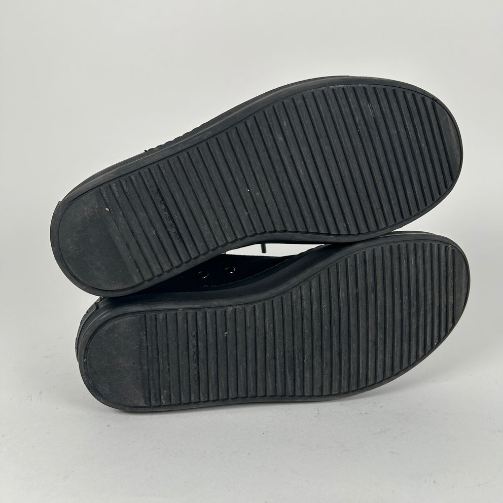 Rick Owens Triple Black Low-Top Ramones Size 7.5