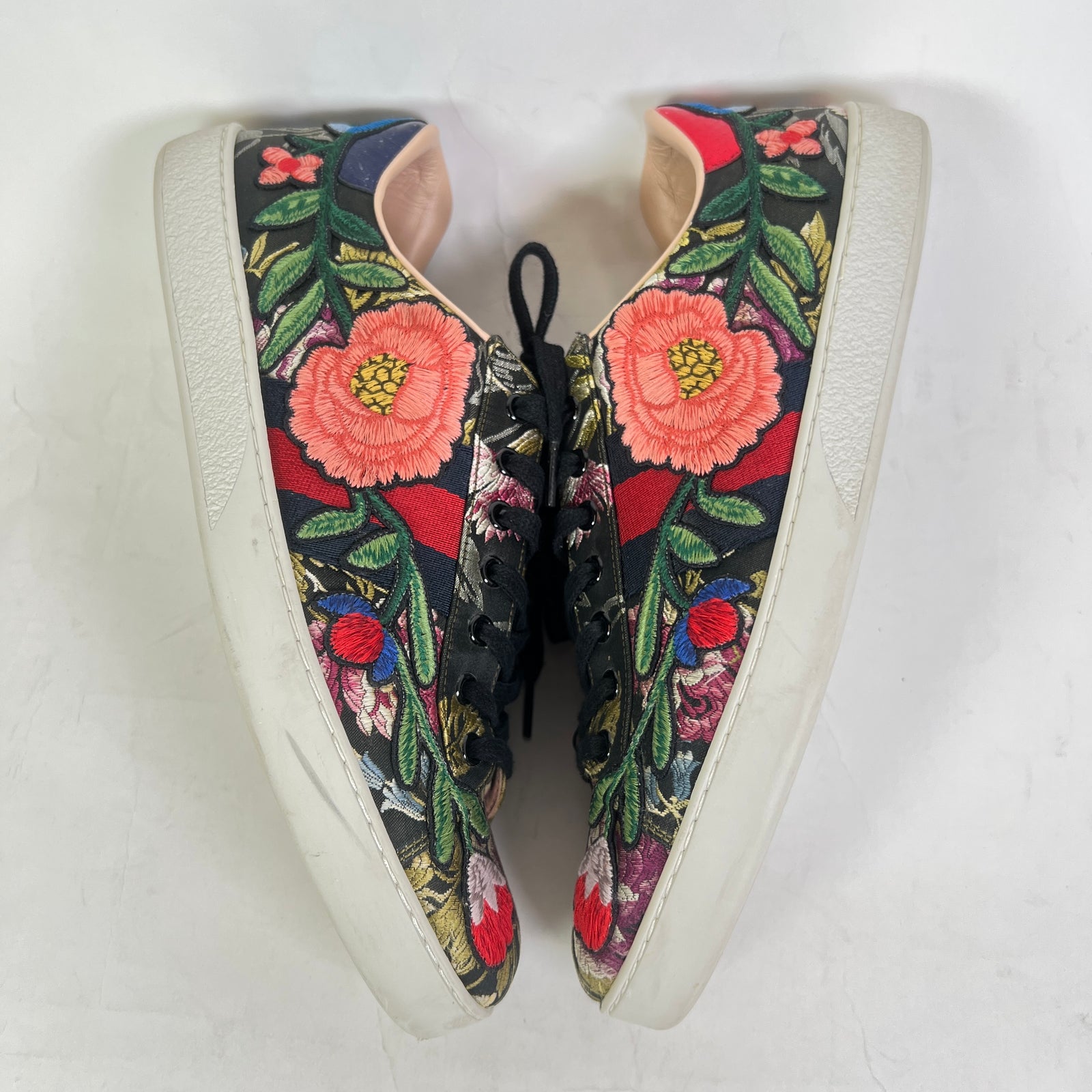 Gucci Floral Jacquard Ace Sneaker Size GG 10