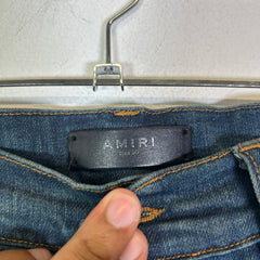 Amiri Dark Wash Indigo Distressed Jeans