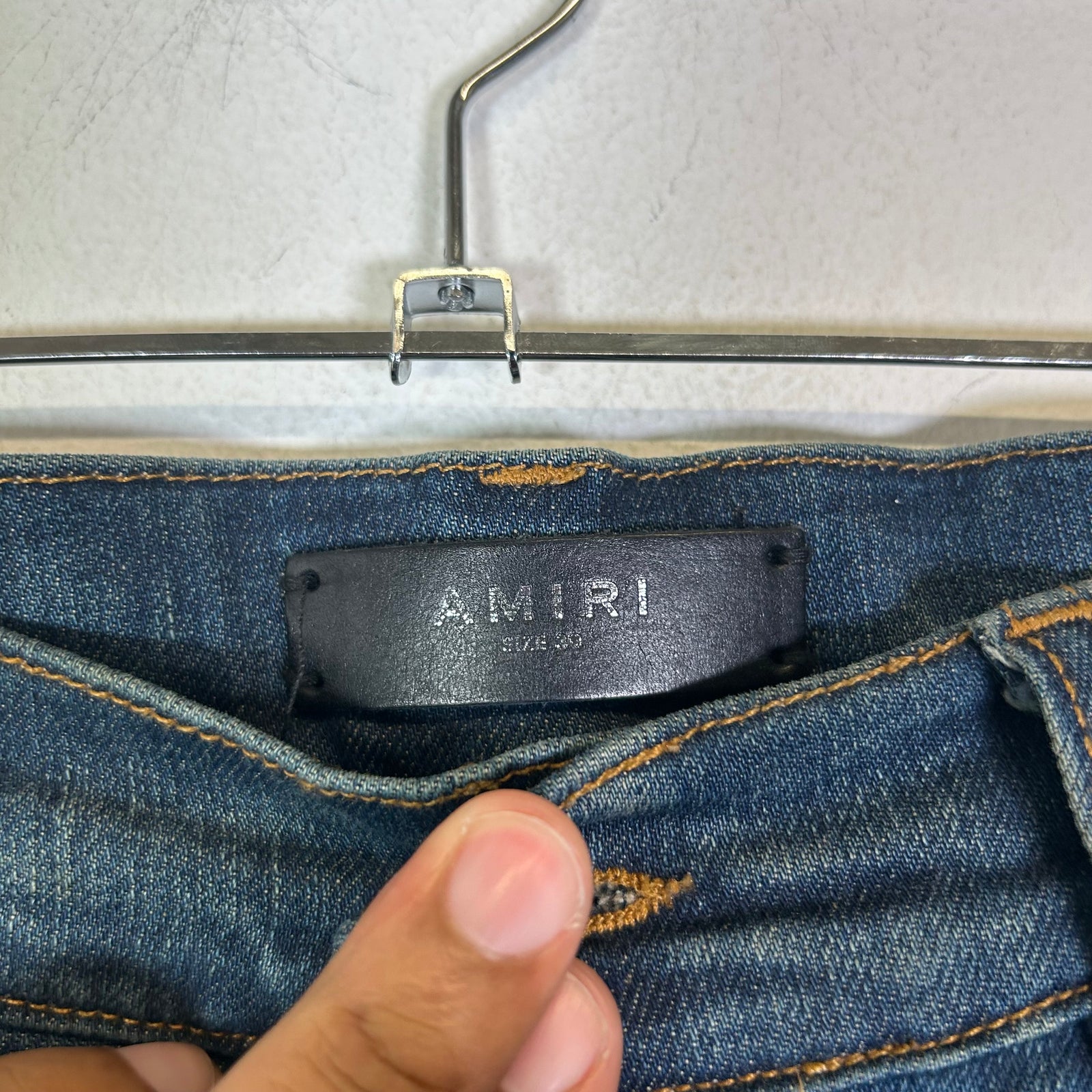Amiri Dark Wash Indigo Distressed Jeans