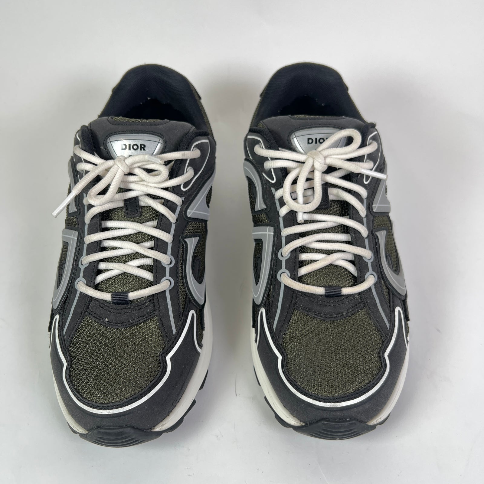 Dior B30 Dark Green/Black Technical Mesh Sneakers