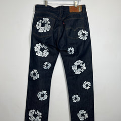 Denim Tears 36x34 Raw Denim Wreath Jeans
