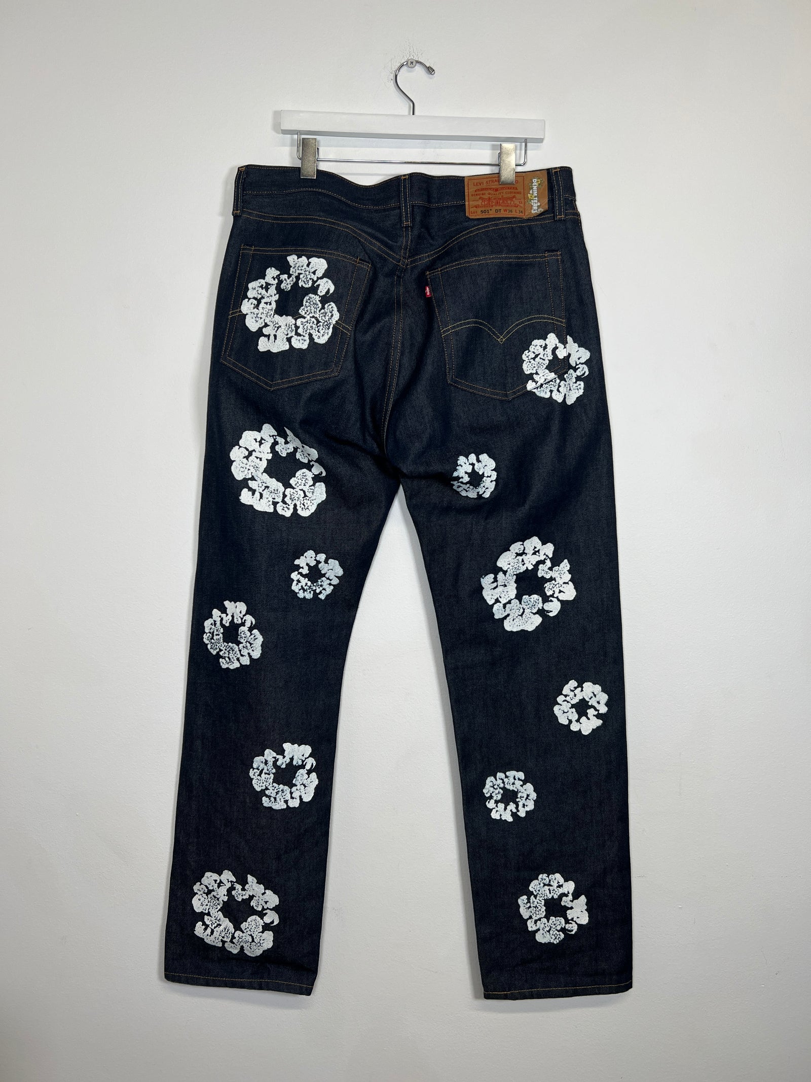 Denim Tears 36x34 Raw Denim Wreath Jeans