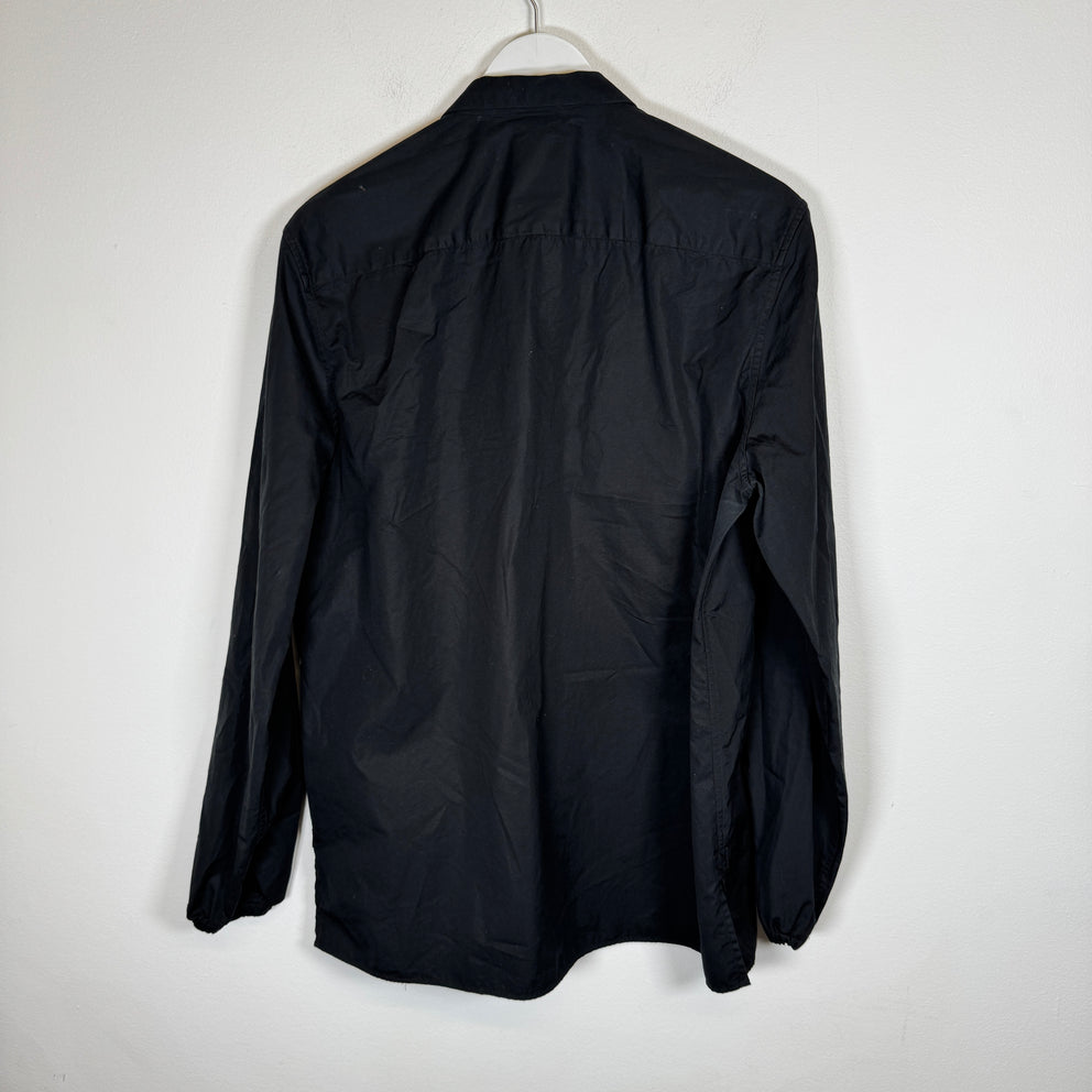 Givenchy Black Logo Zip-Up Shirt Size M