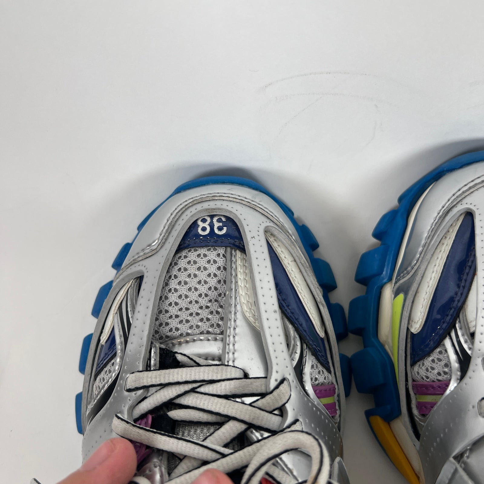 Balenciaga Multi Color Metallic Track Sneaker Size 38
