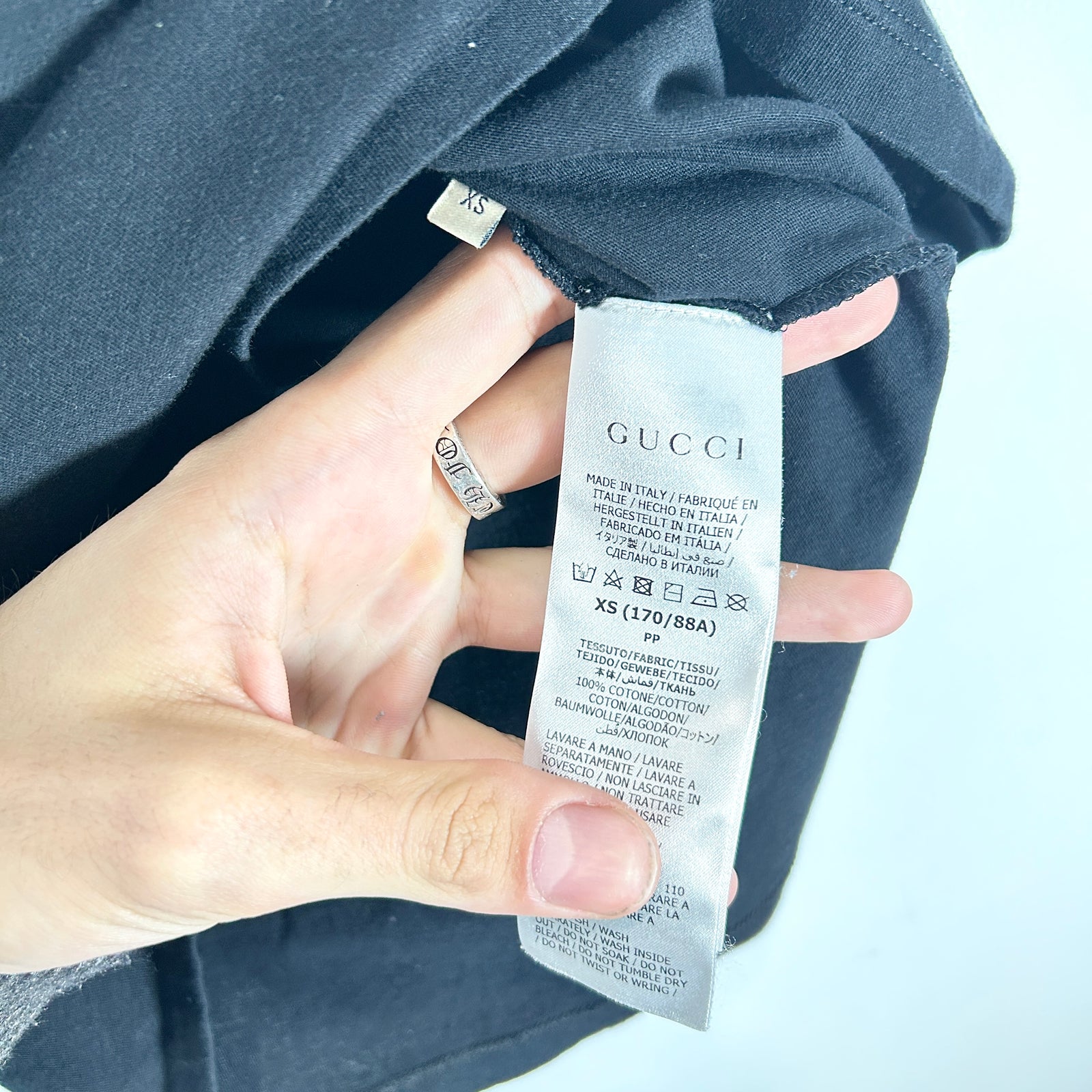 Gucci 'GG' Logo Black T-Shirt Size XS