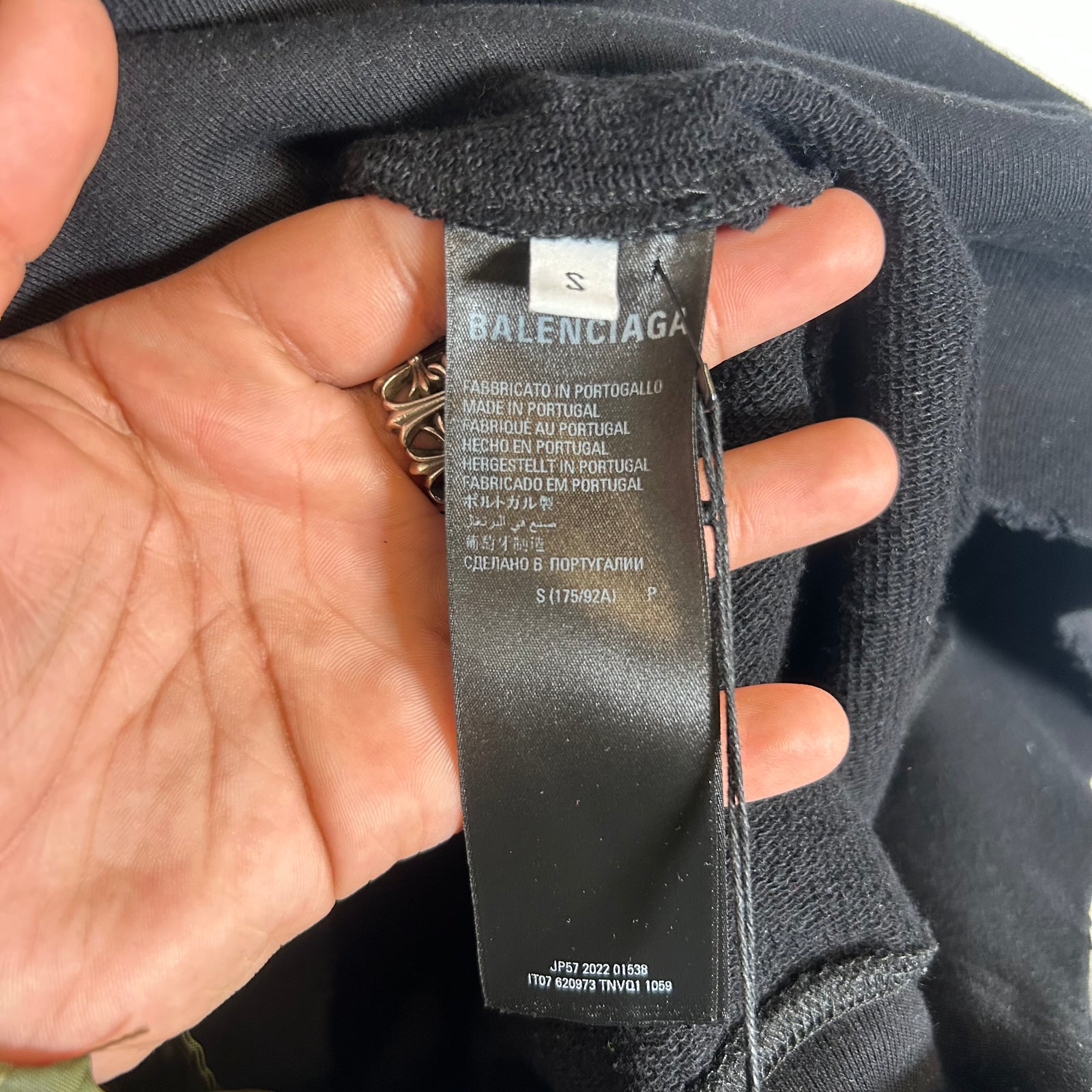 Balenciaga Black Hand Drawn Mud Logo Hoodie Size S